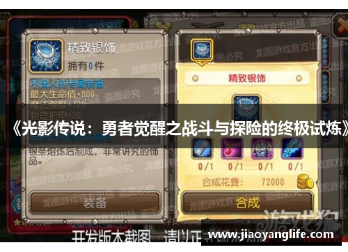 《光影传说：勇者觉醒之战斗与探险的终极试炼》